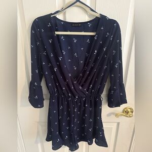 Cotton On Dark Blue Floral Romper